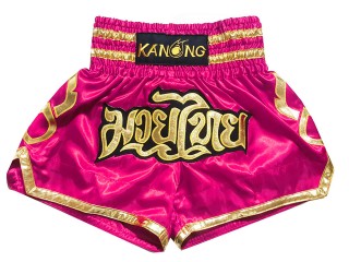 Kanong キックボクシング パンツ : KNS-121-暗いピンク
