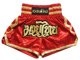 Kanong キックボクシング パンツ : KNS-121-赤
