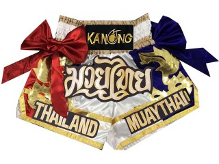 Kanong キックボクシング パンツ : KNS-128-白