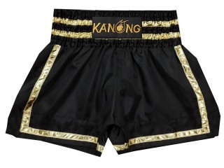 Kanong キックボクシング パンツ : KNS-140-黒-金色