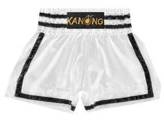 Kanong キックボクシング パンツ : KNS-140-白-黒