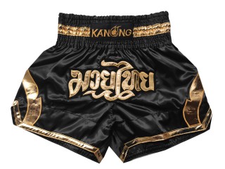 Kanong ムエタイパンツ オーダー : KNS-144-黒-金色