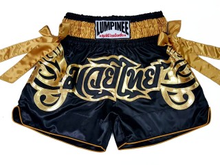 Lumpinee キックボクシング パンツ : LUM-051-黒-金色