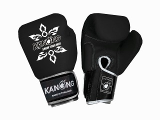 「Kanong」ボクシンググローブ 本革 : 黒/銀色