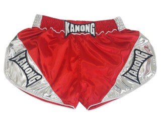 「Kanong」女子ボクシングショーツボクシングパンツ : KNSRTO-201-赤-銀色