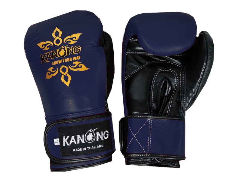「Kanong」ボクシンググローブ 本革 : 紺/黒